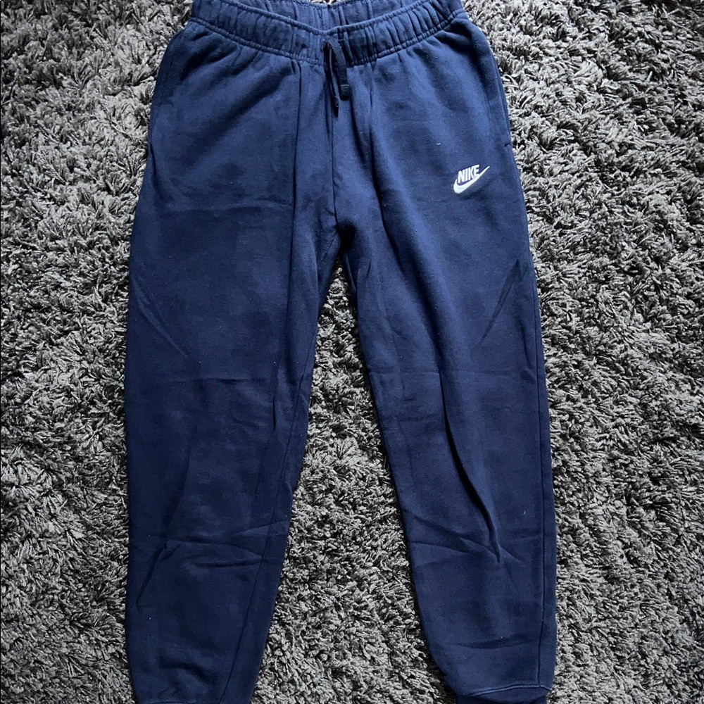 Nike Kids Navy Jogger Sweatpants with Swoosh